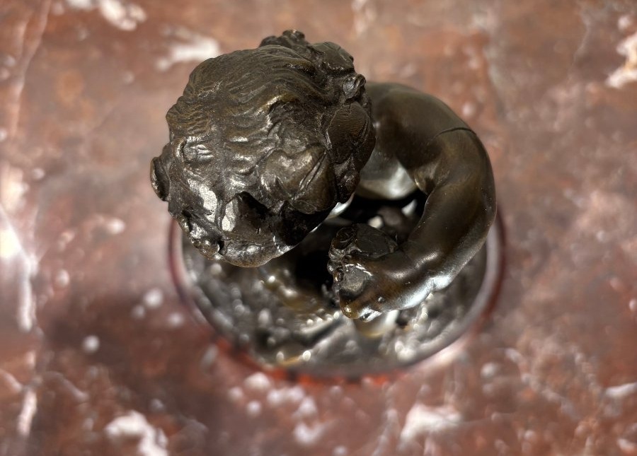 "L'enfance de Bacchus" d'aprés Clodion bronze XIX° siècle -photo-5