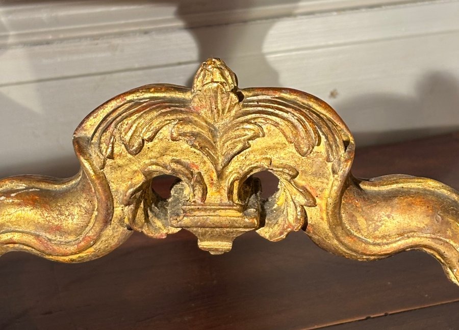 Tabouret de style Louis XIV en bois dor&eacute; -photo-2