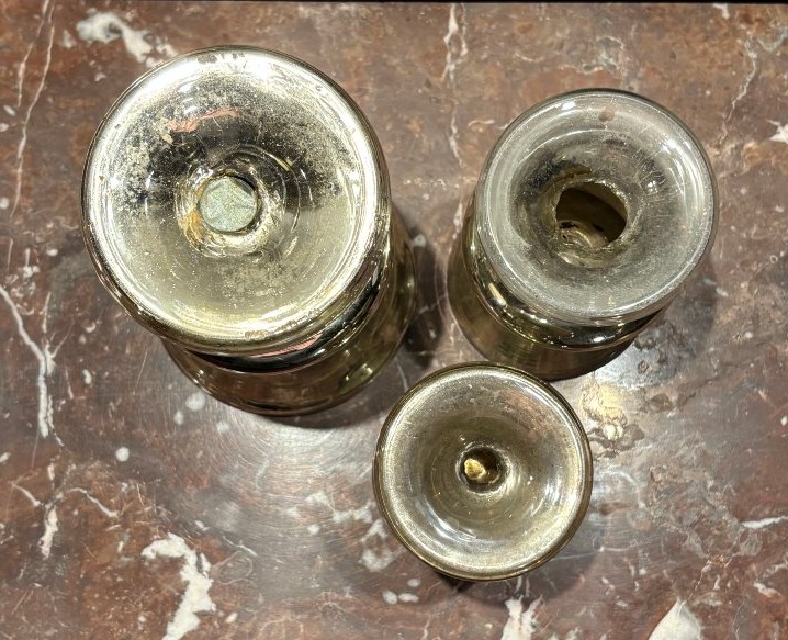Trois vases Médicis en verre mercerisé XIX° siècle -photo-4