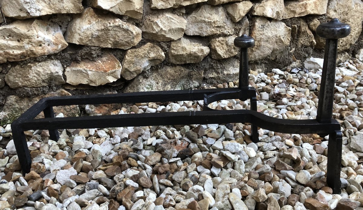 Pair Of 18th-century Wrought-iron Double Andirons -photo-2