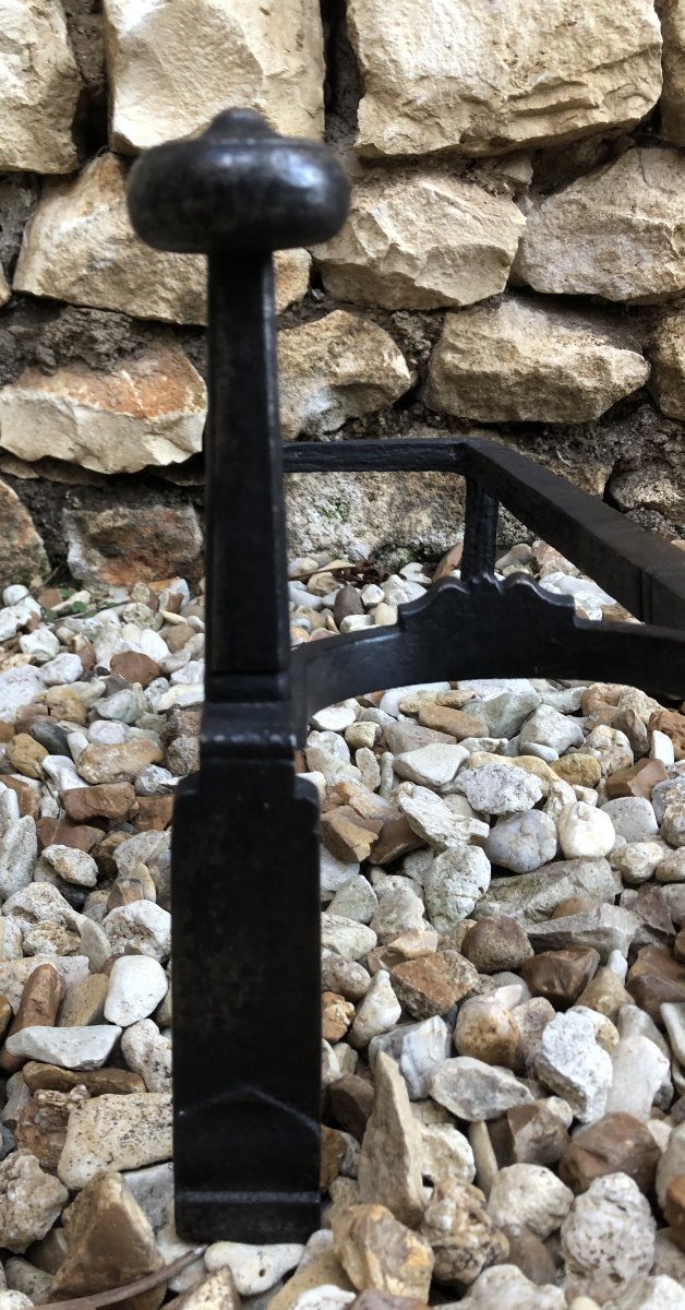 Pair Of 18th-century Wrought-iron Double Andirons -photo-5