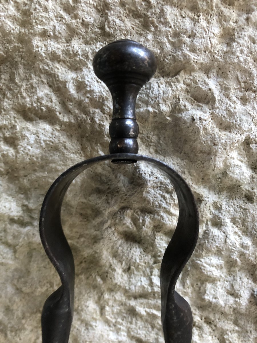 pince de cheminée en fer forgé -photo-2