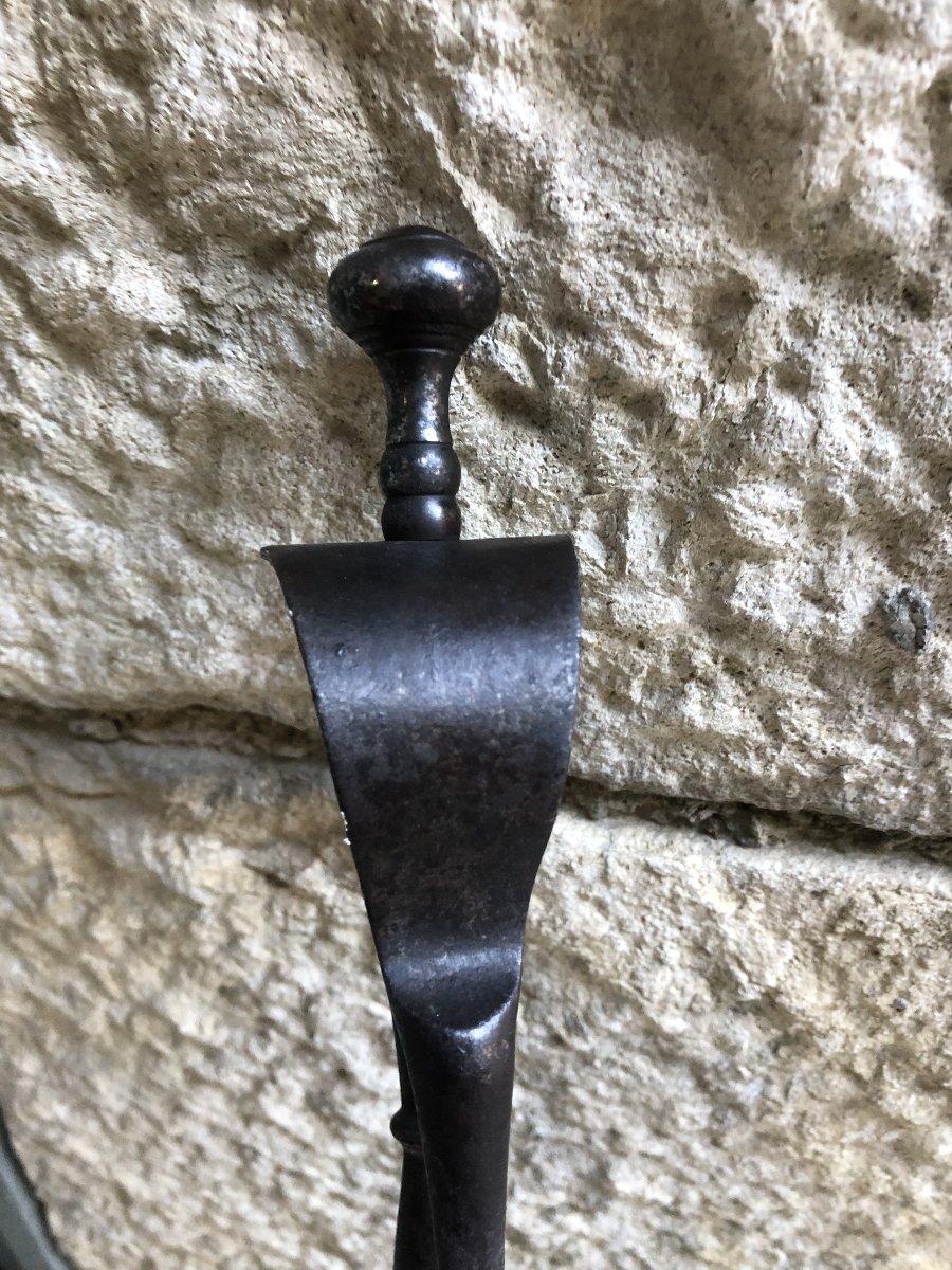 pince de cheminée en fer forgé -photo-2