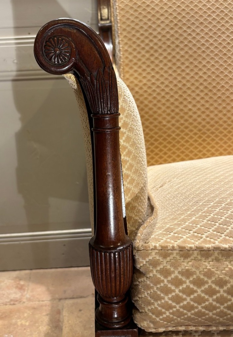 Important Period Directoire-era Armchair In Solid Mahogany, Attributed To Jacob-photo-3