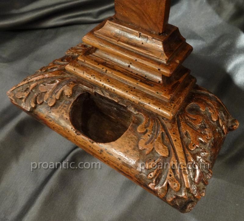 Cross Reliquary In Walnut XVIII Century-photo-2