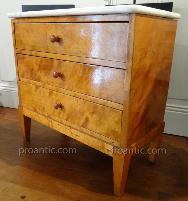 Dresser Doll In Veneer Sycamore And Marble