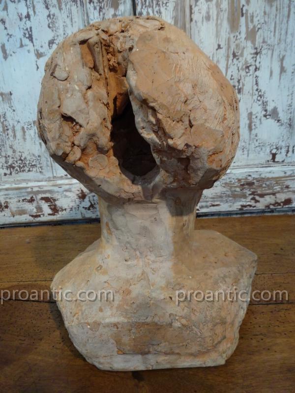 Man's Bust In Terracotta 1942-photo-2