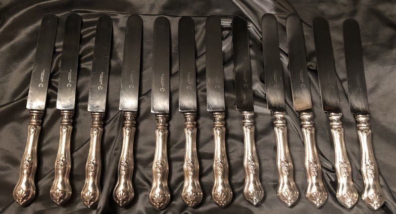 Suite De 12 Couteaux De Table De Style Louis XV Lames Chrom&eacute;es-photo-3