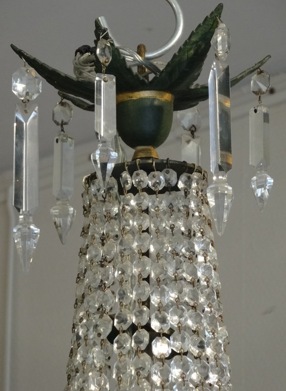 Directoire Style Hot Air Balloon Chandelier In Painted Sheet Metal, Glass And Crystal-photo-3