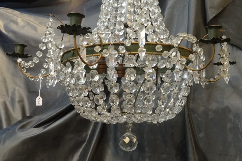 Directoire Style Hot Air Balloon Chandelier In Painted Sheet Metal, Glass And Crystal-photo-5