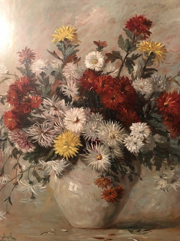 Bouquet Of Dahlias, Chrysanthemums, Daisies In A Vase-photo-6