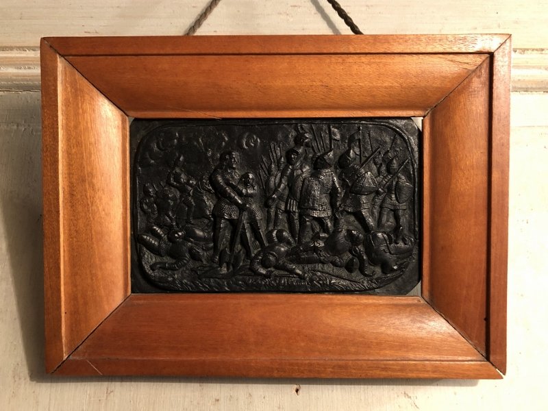 Bronze  "scene De Bataille Moyenâgeuse" En Bas Relief Patiné XIX° Siècle-photo-4