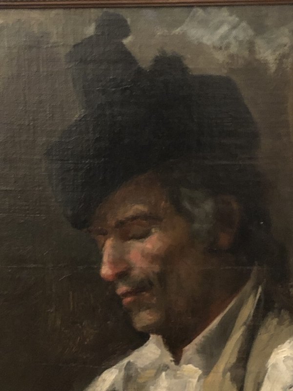 Oils On Canvas "man With Hat" Italy XIX ° Century-photo-3
