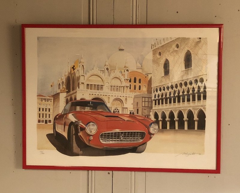 Alain Mirgalet " Ferrari 250 GT Berlinetta " place saint marc lithographie signée et numérottée