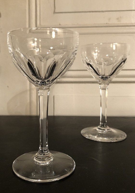 Suite Of 6 Crystal Wine Glasses Bristol Model From Saint Louis-photo-4