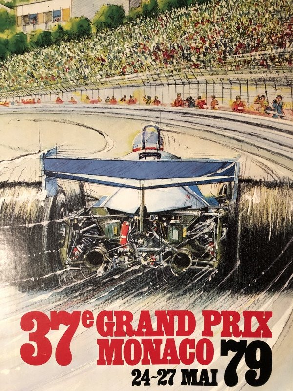 Affiche Grand Prix De Monaco 1979 d'Aprés Alain Giampaoli-photo-3