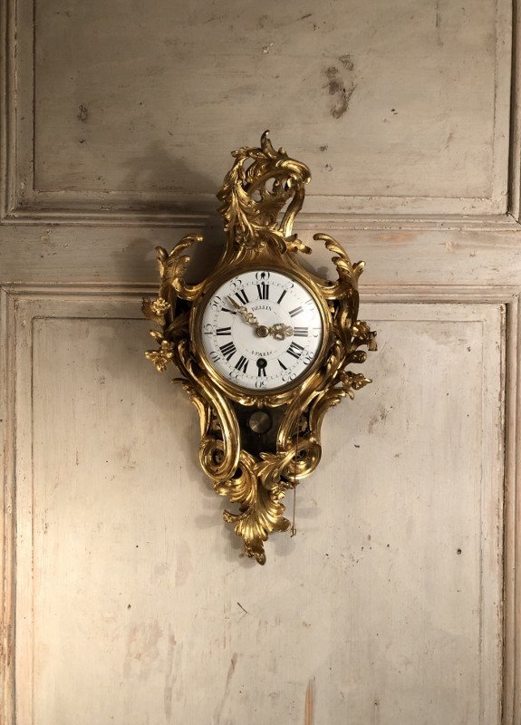 Louis XV Style Cartel In Gilt Bronze With Mercury XVIIIth Century-photo-7