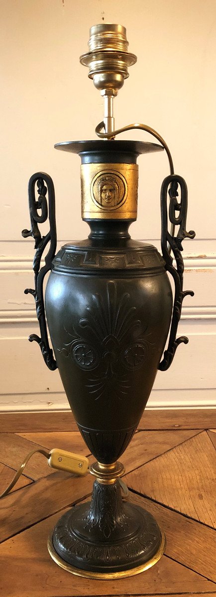 Large Cassolette Vase Neoclassical Lamp XIXth Century-photo-1