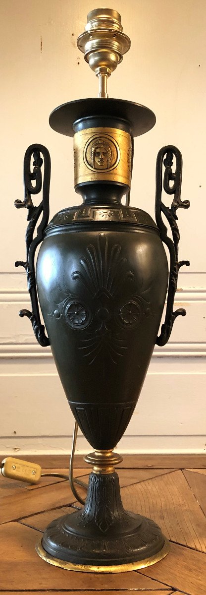 Large Cassolette Vase Neoclassical Lamp XIXth Century-photo-6