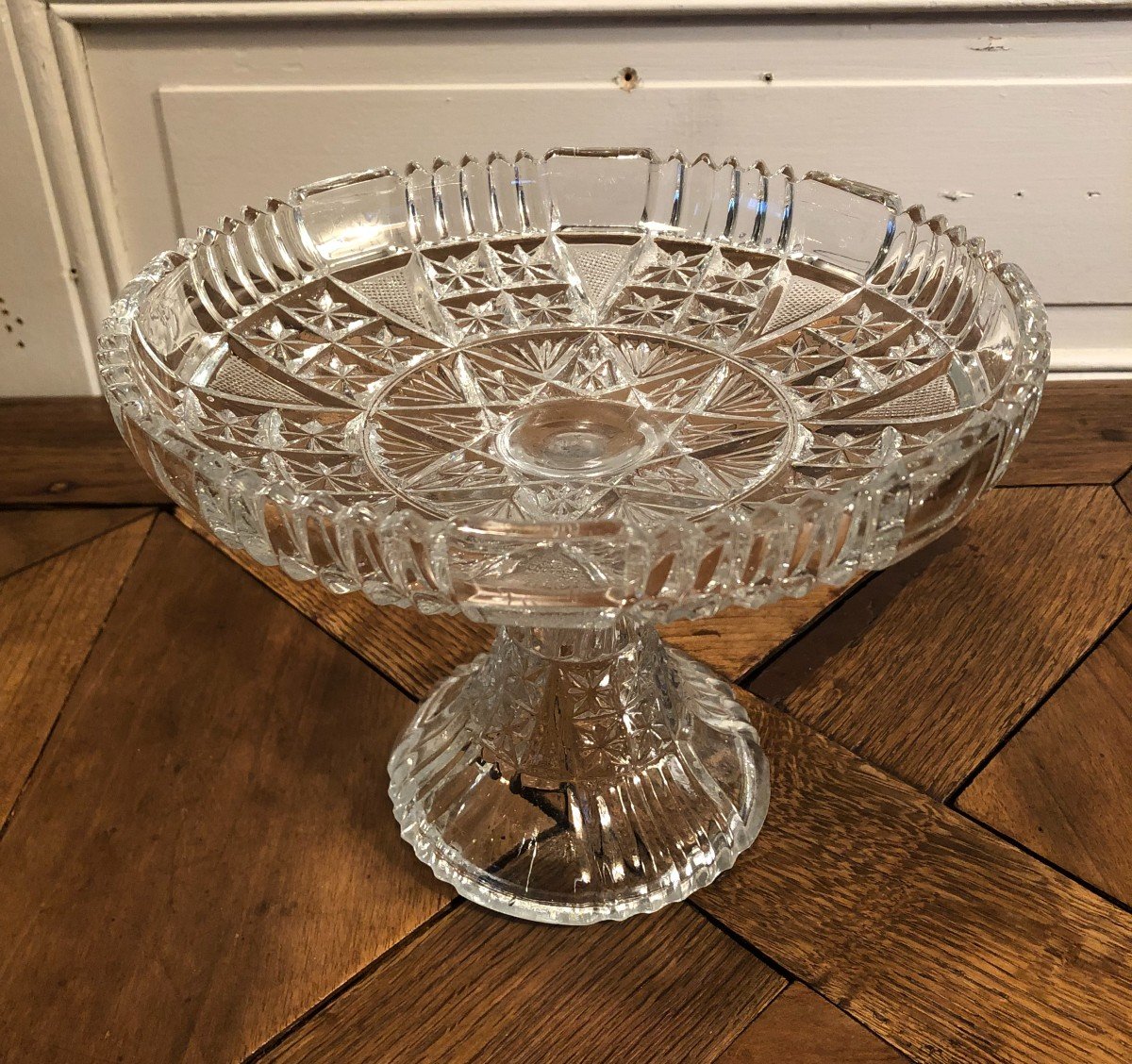 Coupe Compotier En Cristal Val Saint Lambert Vers 1900