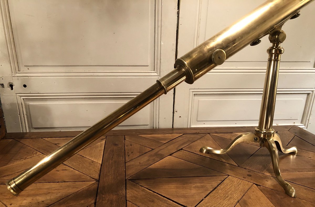 Astronomical Table Bronze Telescope Around 1900-photo-4