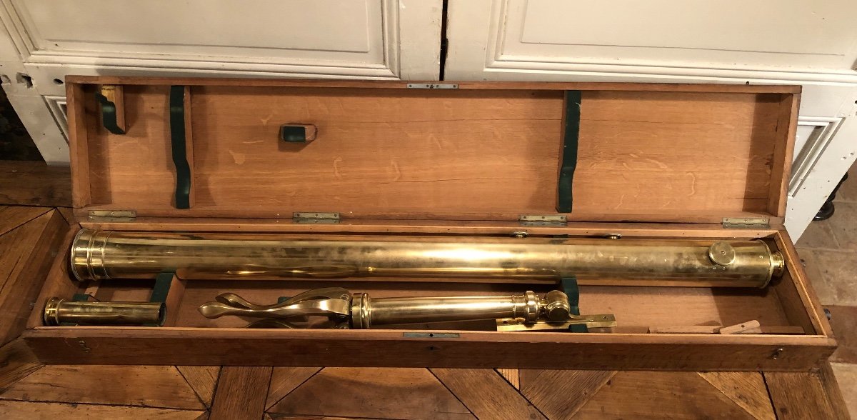 Astronomical Table Bronze Telescope Around 1900-photo-7