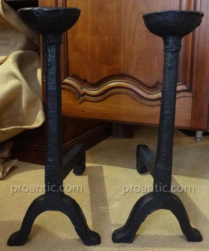 Pair Of Cast Iron Landiers In The Nineteenth Century