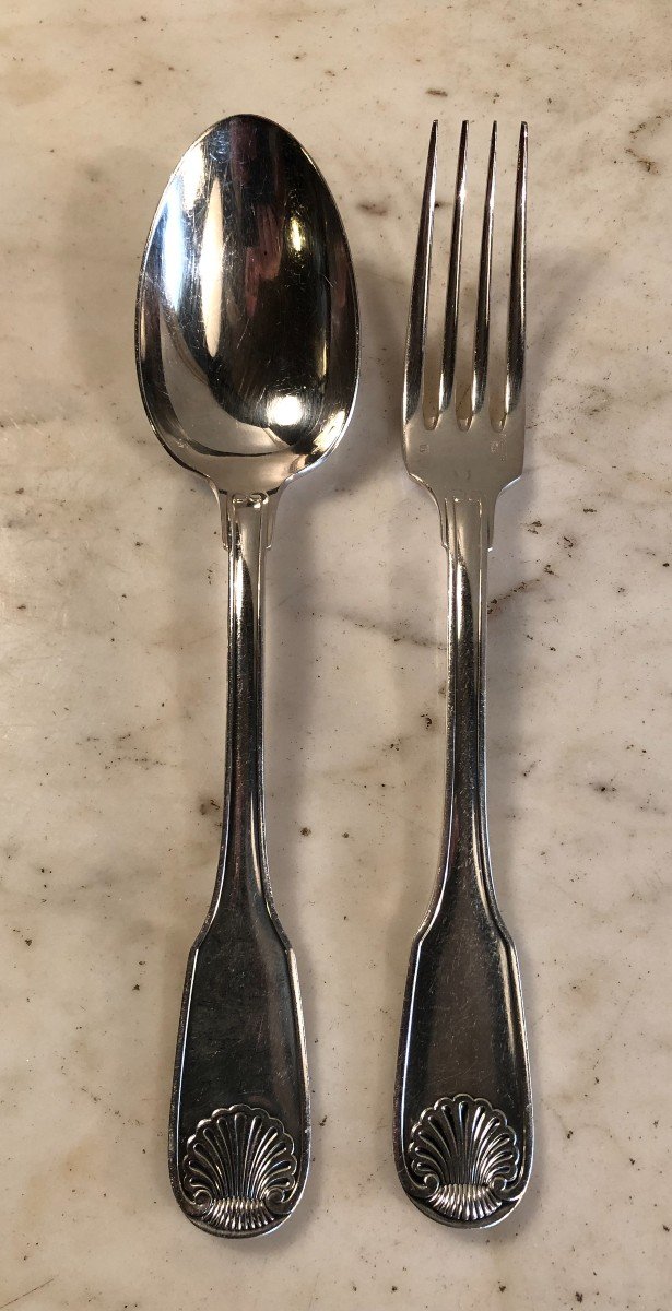 Cutlery Set 90 Pieces Model Vendôme Christofle In Silver Metal-photo-2