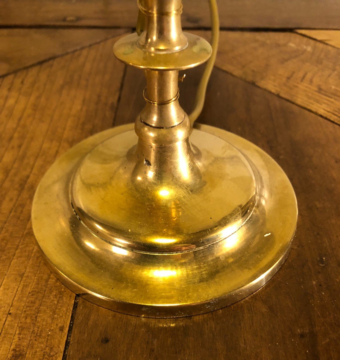 Paire De Bougeoirs Lampes Napoléon III En Bronze XIX° Siècle -photo-4