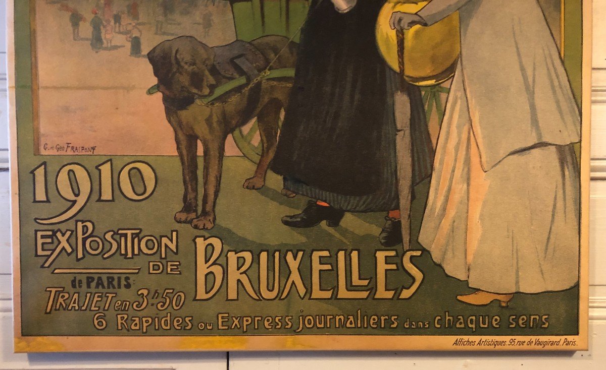 Affiche Exposition Bruxelles 1910 Chemin De Fer Du Nord Par Fraipont -photo-4