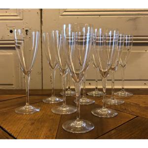 10 Baccarat Crystal Wine Glasses Don Perignon Model