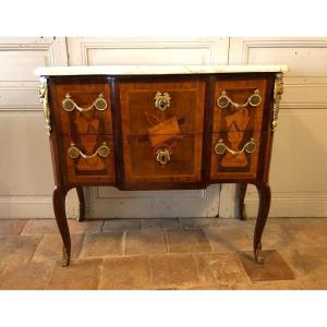 Transitional Commode With Architectural Attributes Stamped Boudin