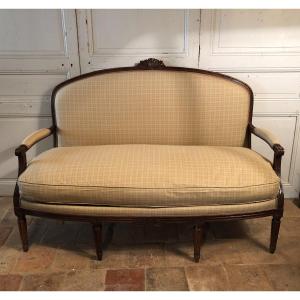 Louis XVI Style Sofa, 18th Century Walnut