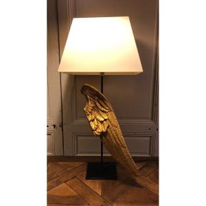 Large "angel Wing" Lamp In Golden Wood 18th Century
