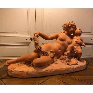 "venus Consoling Love" Large Terracotta XIXth Century 