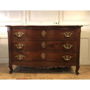 Louis XV Mahogany Commode With Anguille Front, Nantes 18th Century
