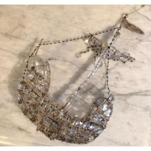 Ex Voto Bateau En Perles Et Pampilles De Verres XIX&deg; Si&egrave;cle 