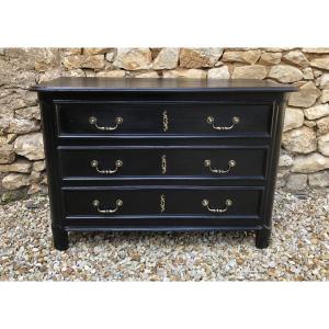 Louis XIV Chest Of Drawers, 18th Century In Blackened Wood
