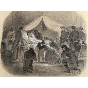 Napoléon I quatre dessins signés Nicolas Toussaint Charlet 