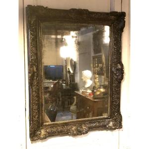miroir Louis XIV en bois sculpté et argenté XVIII° siècle 