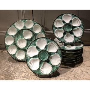 service à huitres crustacés en barbotine Longchamp