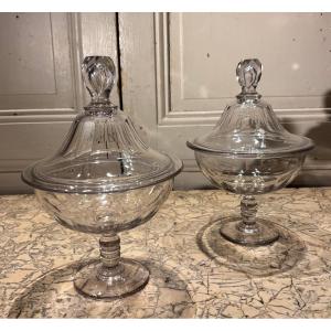 Pair Of Cut Crystal Drageurs XIX° Siècle