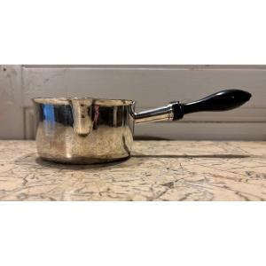 Solid Silver And Ebony Saucepan With Pouring Spout