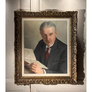 Portrait d'homme à la cigarette  style Art Dèco pastel  vers 1930