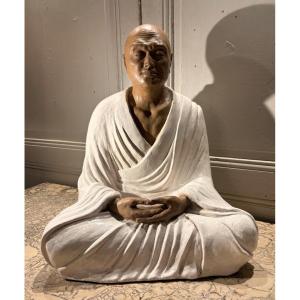 R Chapaud Hidaka Letulle Seated Sage, Terracotta, 20th Century  