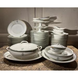 Service de table Art Déco en porcelaine de Limoges 72 pièces