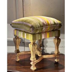 Tabouret de style Louis XIV en bois doré