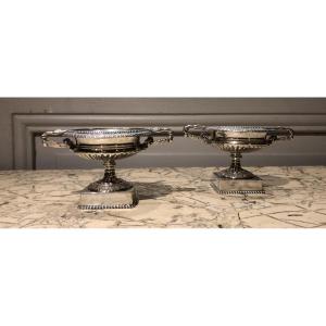 Paire de vases Chambord aux cygne en argent Révolutionnaire XVIII° siècle