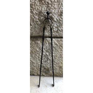 pince de cheminée en fer forgé 