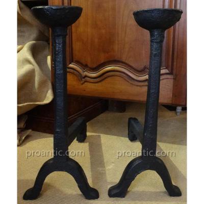 Pair Of Cast Iron Landiers In The Nineteenth Century